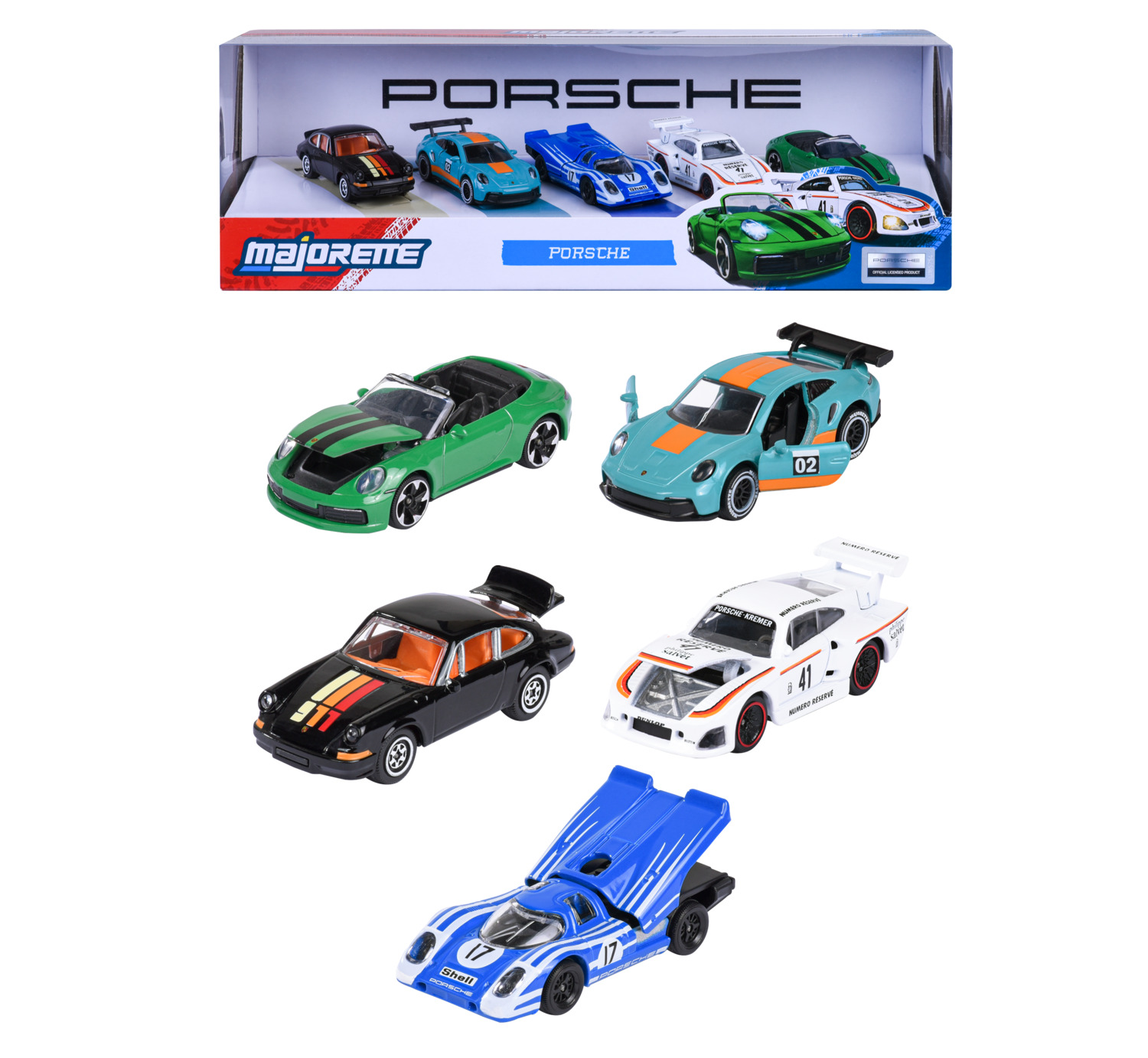Majorette - Porsche 5 Diecast Model Cars