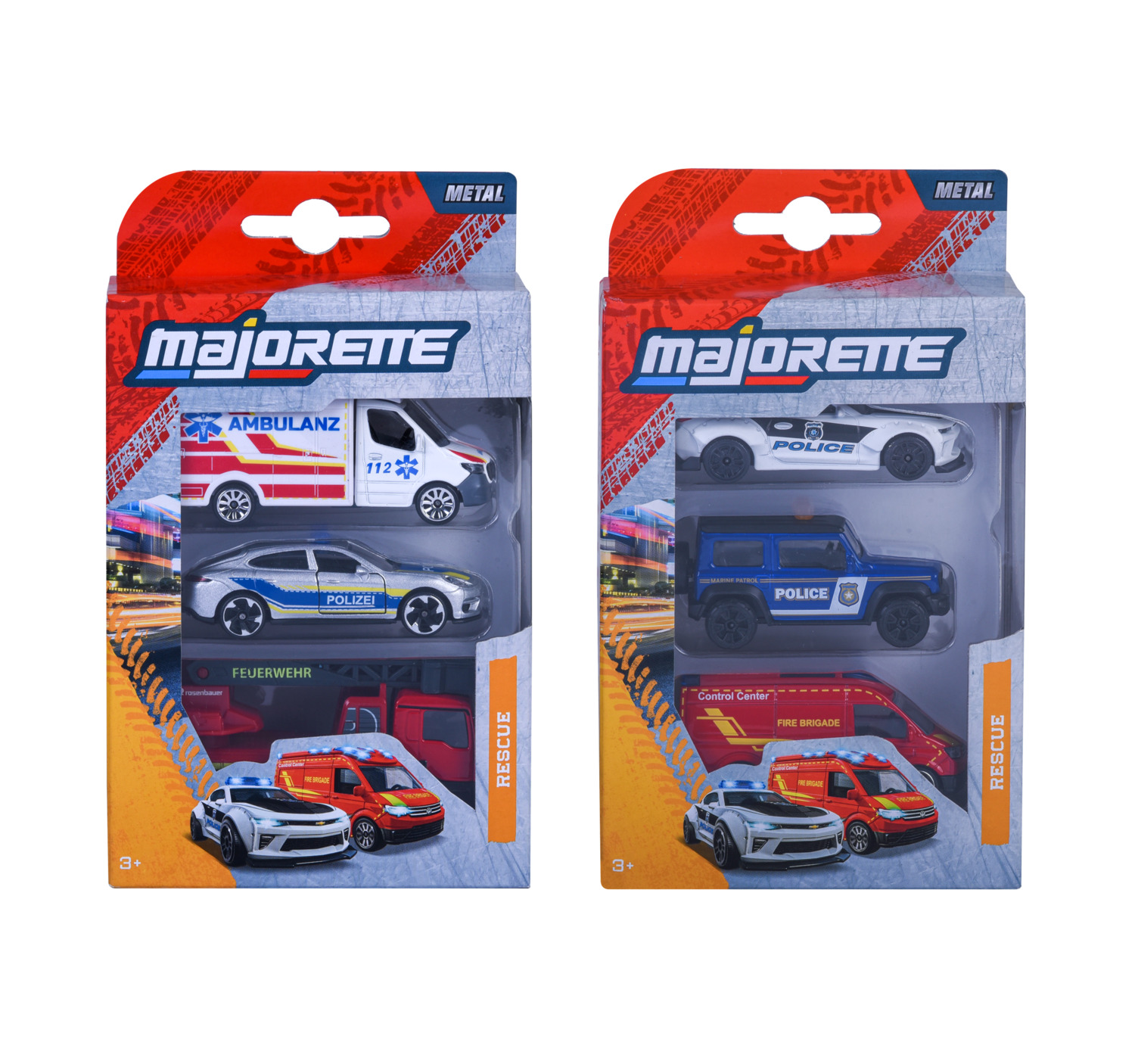 Majorette - Rescue Vehicle 3pc-Set - Style May Vary