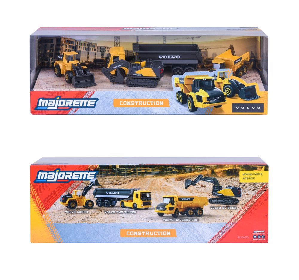 Majorette - Volvo Construction 4 Diecast Vehicles