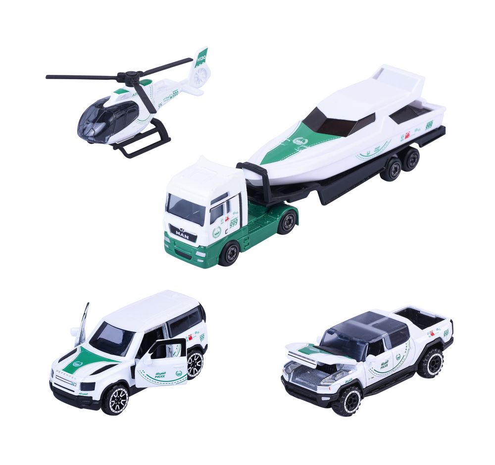 Majorette - Dubai Police Force Die-Cast Super Car Gift Set - Multicolor - 4 Pcs
