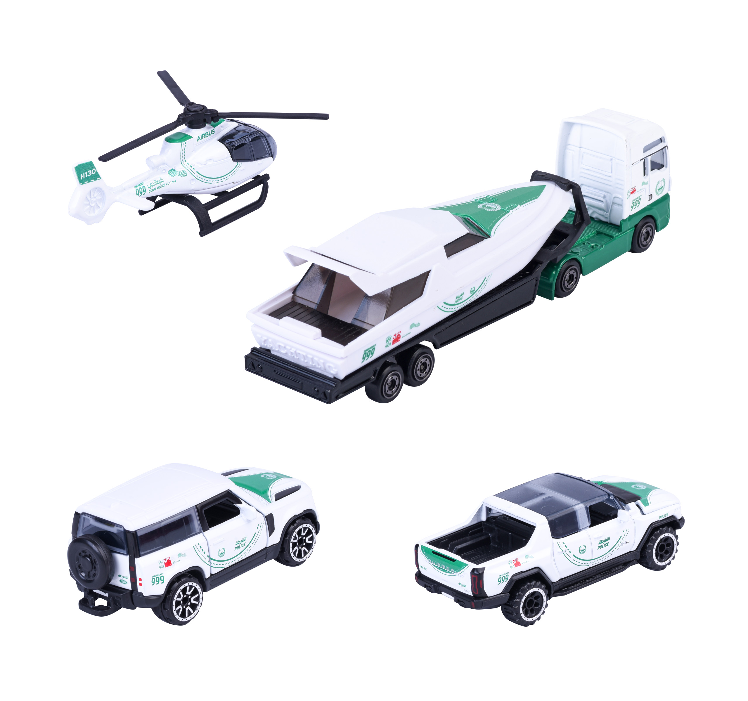 Majorette - Dubai Police Force Die-Cast Super Car Gift Set - Multicolor - 4 Pcs