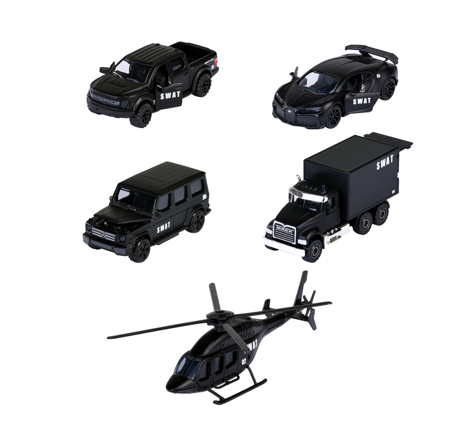 Majorette - Swat Diecast Metal Toy Vehicles - 5 Pc Set
