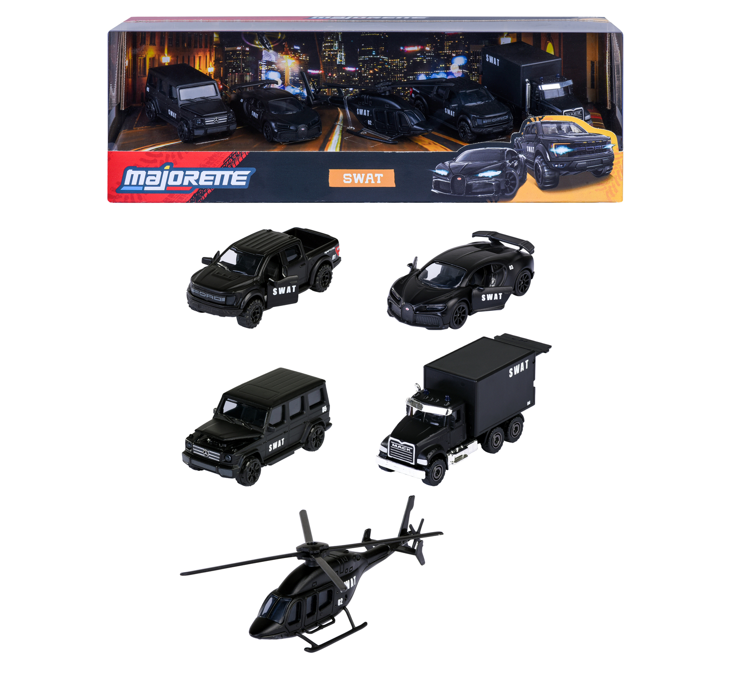 Majorette - Swat Diecast Metal Toy Vehicles - 5 Pc Set
