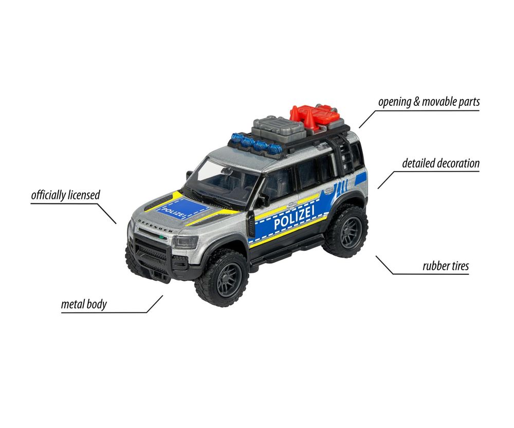 Majorette - Land Rover Defender 90 Diecast Police Car