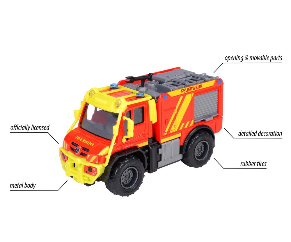 Majorette - Mercedes-Benz Unimog U530 Diecast Fire Truck