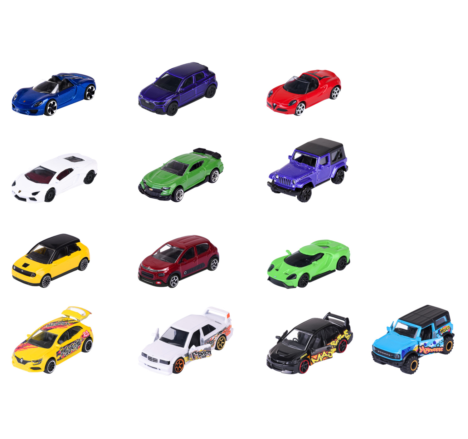 Majorette - Graffiti Diecast Car Gift Pack - 9+4 Pcs - 7.5 cm