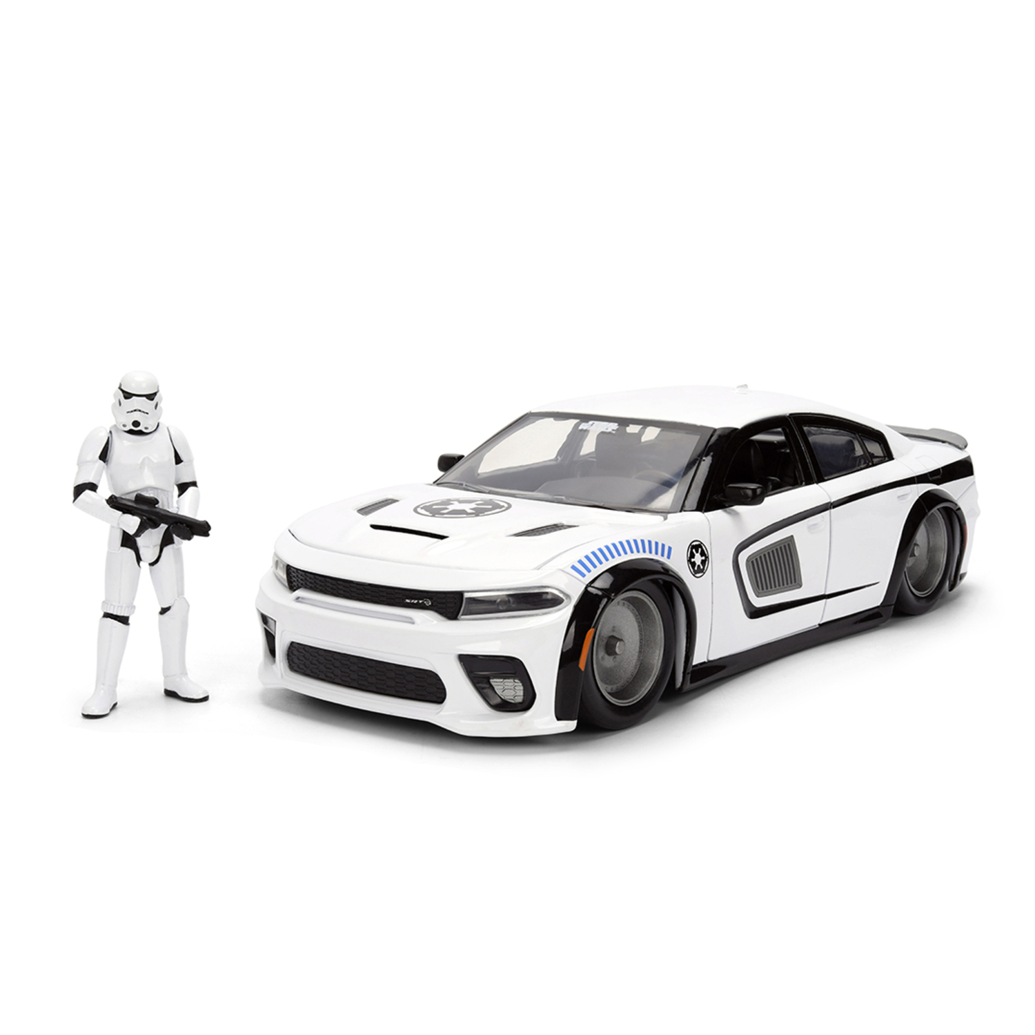 Jada - Star Wars Stormtrooper & 2021 Dodge Charger Die-Cast Playset - White - 2 Pcs
