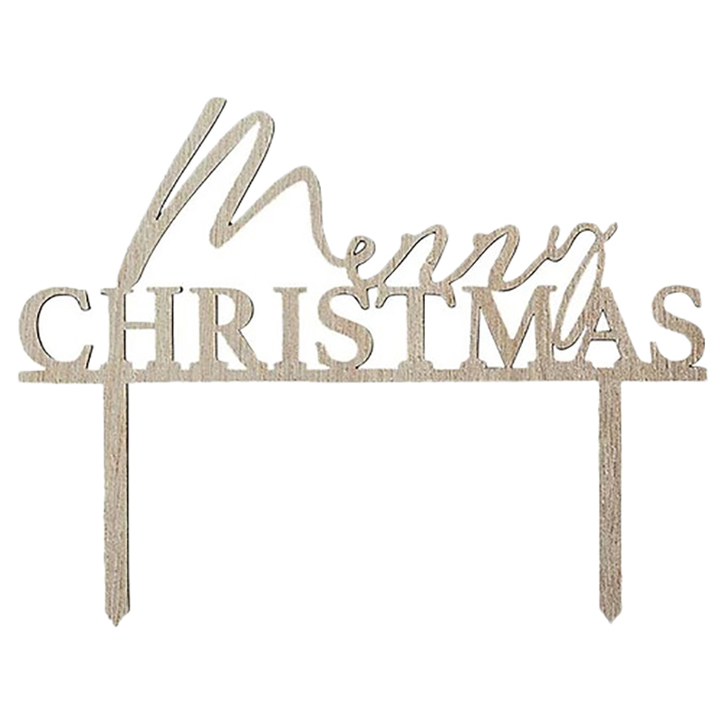 هوتي بالو - زينة كيك علوية خشبية Merry Christmas