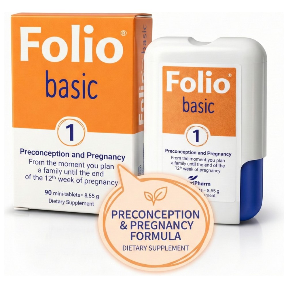 Folio - Pre-Pregnancy & Early Pregnancy Basic 1 Folic Acid Tablets - 90 Tablets
