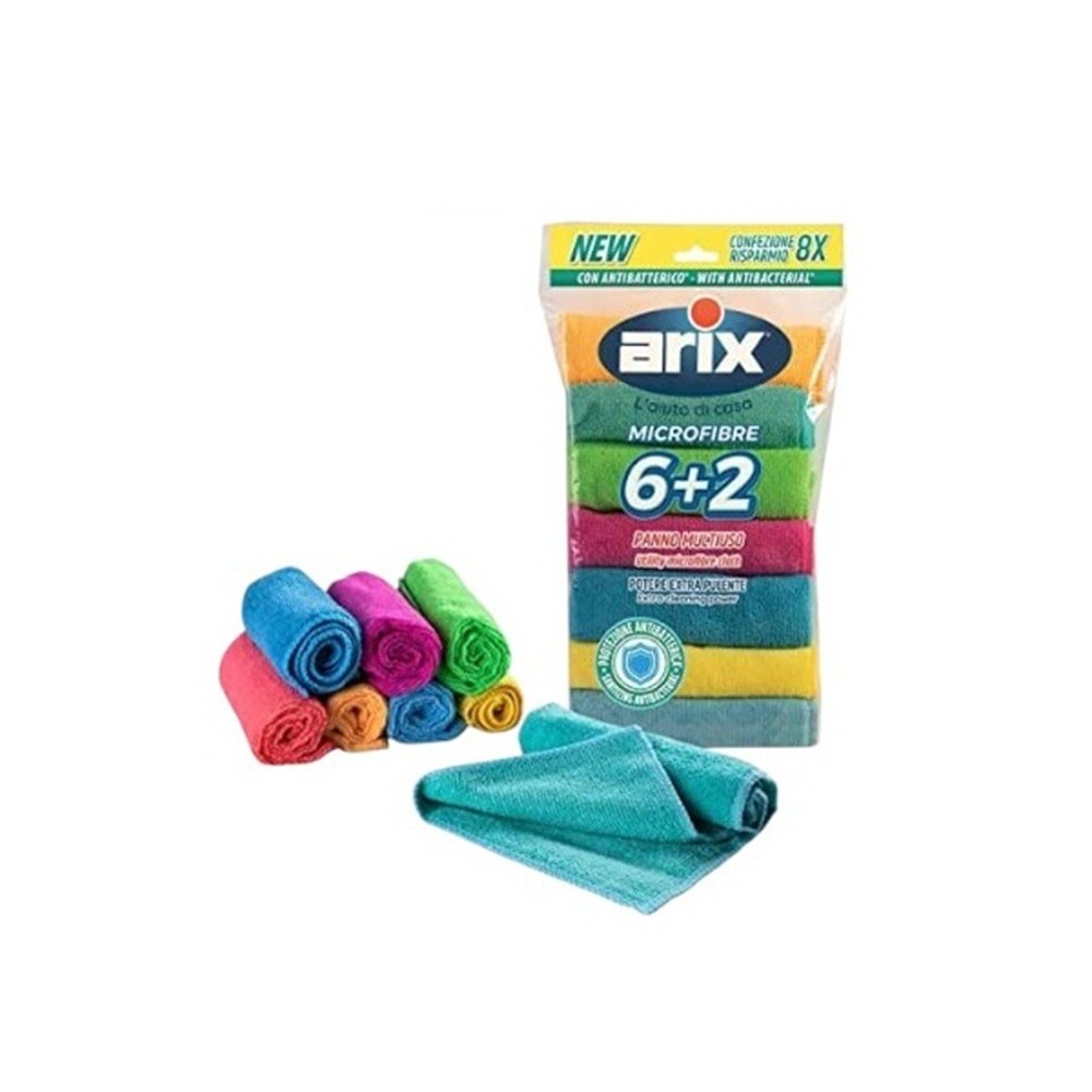 Arix - Microfibre Cloths - Multicolor - Pack Of 2 - 16 Pcs