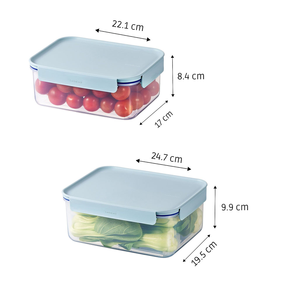 Locknlock - Classic Plus Rectangular Airtight Food Container Set - 2 Pc Set