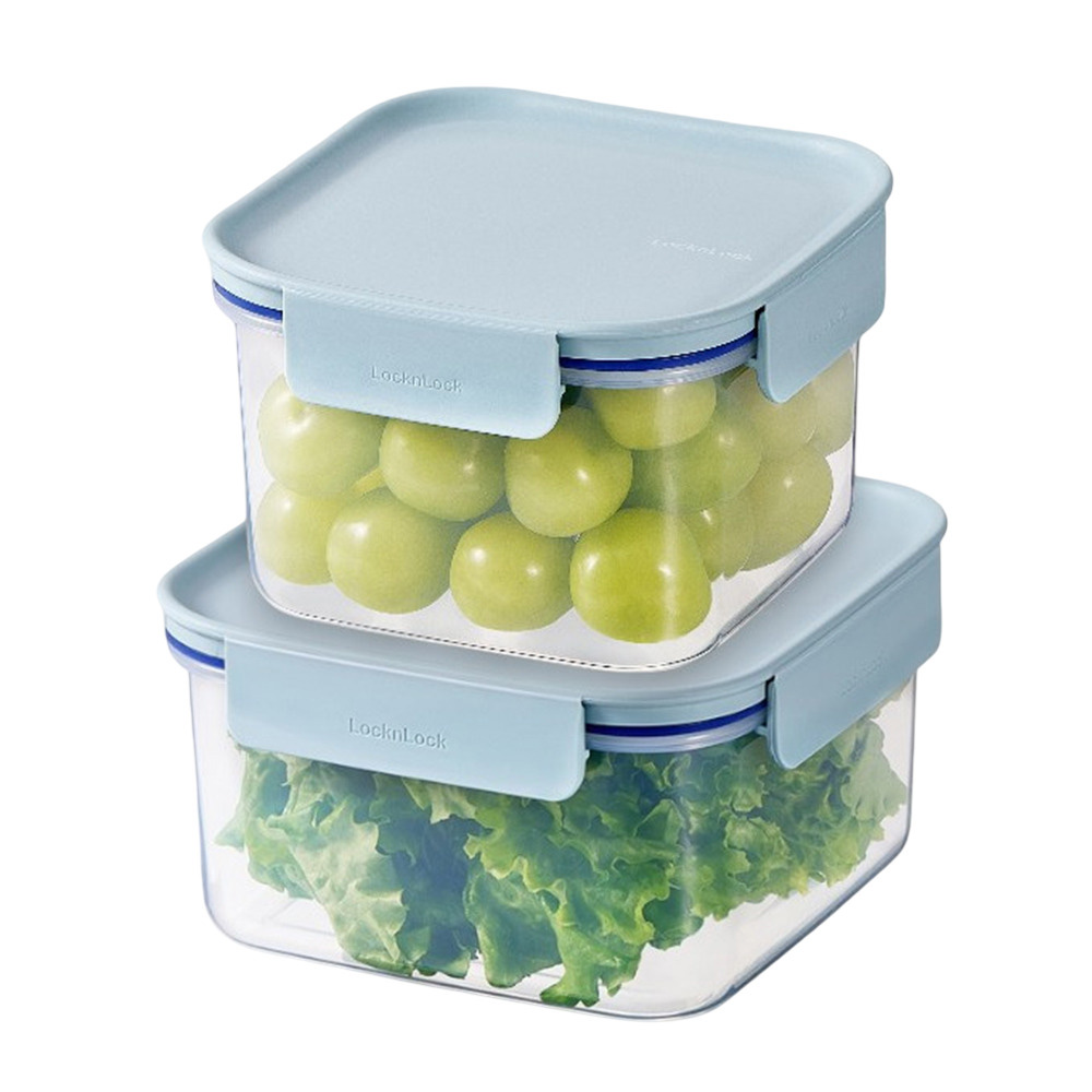 Locknlock - Classic Plus Square Airtight Food Container Set - 2 Pc Set