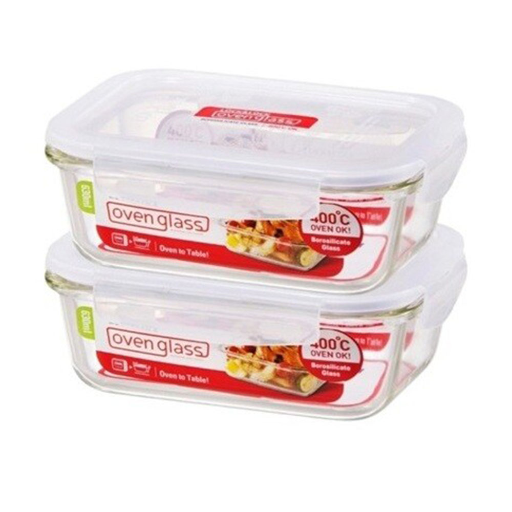 Locknlock - Oven Glass Food Container - 630 ml - 2 Pc Set