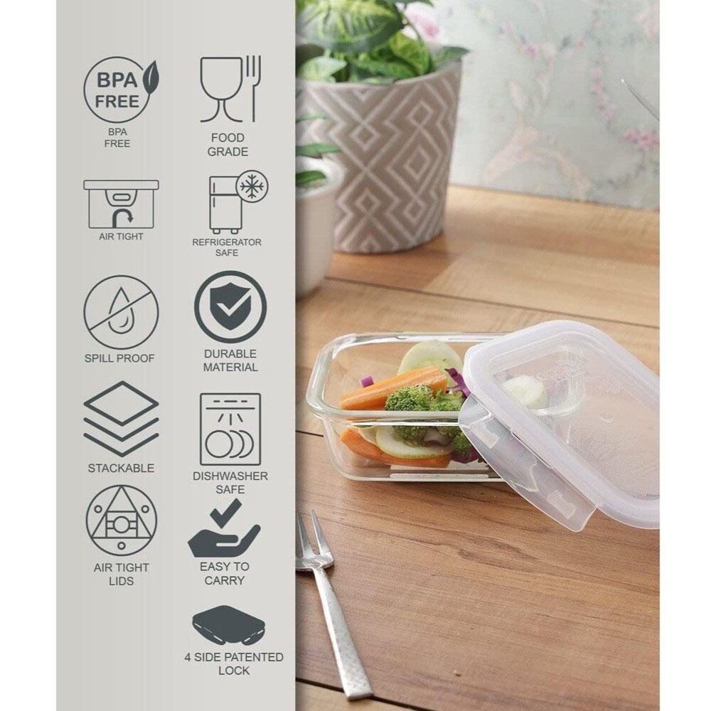 Locknlock - Oven Glass Food Container - 630 ml - 2 Pc Set