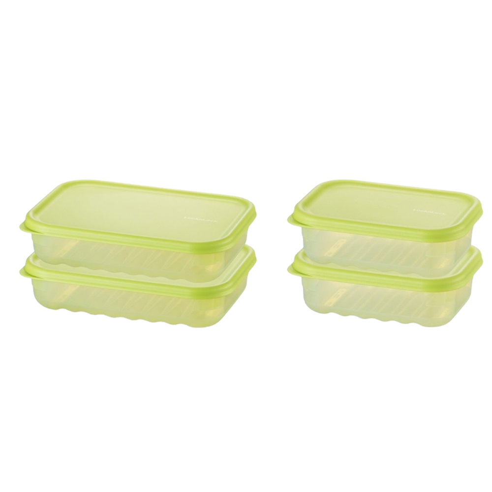 Locknlock - Fresh Block Stackable Food Container - Green - 2 Pc Set