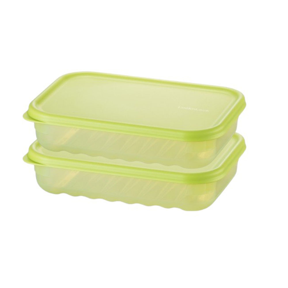 Locknlock - Fresh Block Stackable Food Container - Green - 2 Pc Set