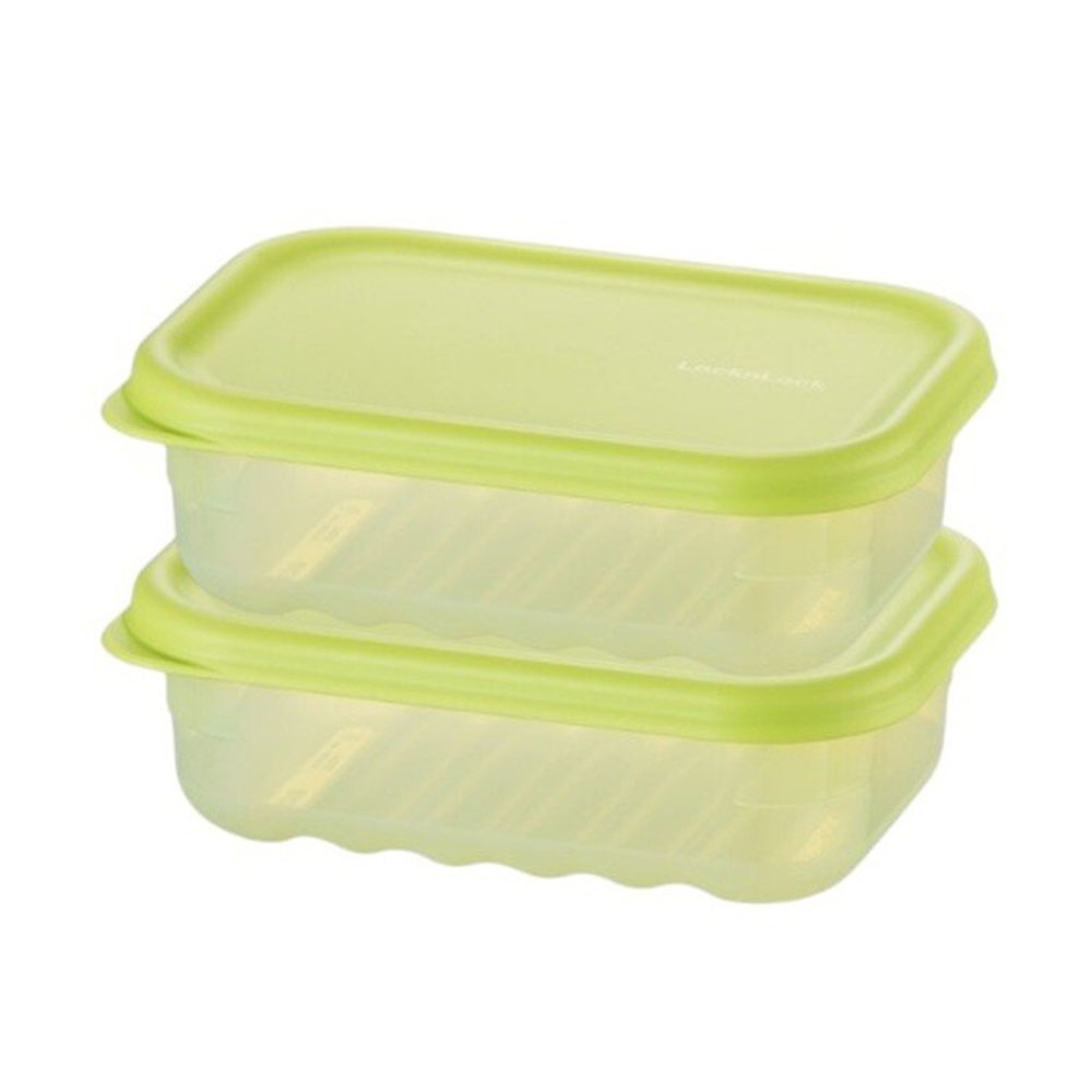 Locknlock - Fresh Block Stackable Food Container - Green - 2 Pc Set