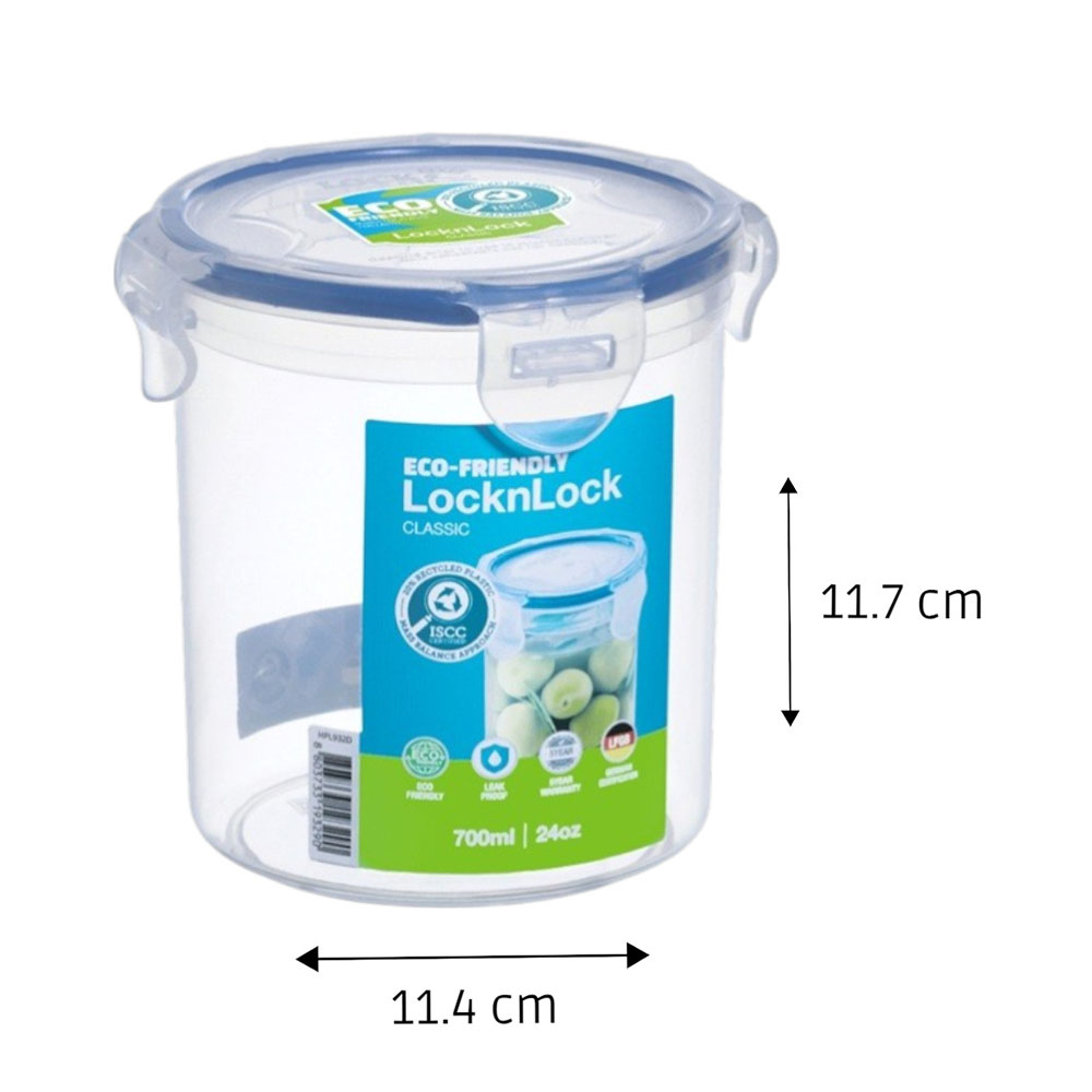 Locknlock - Classic Round Food Container - 700 ml - 5 Pc Set