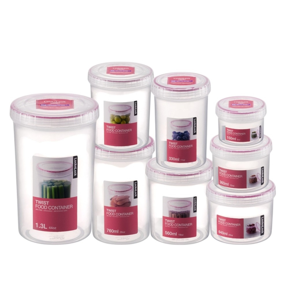 LOCK&LOCK - BPA-Free Airtight Freezer & Dishwasher Safe Twist Food Container 1.3L