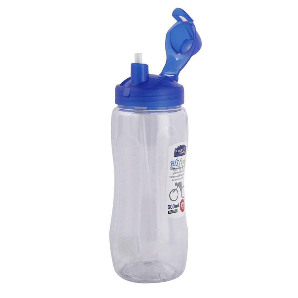 LocknLock - Tritan Sports Water Bottle - White/Blue - 500 ml