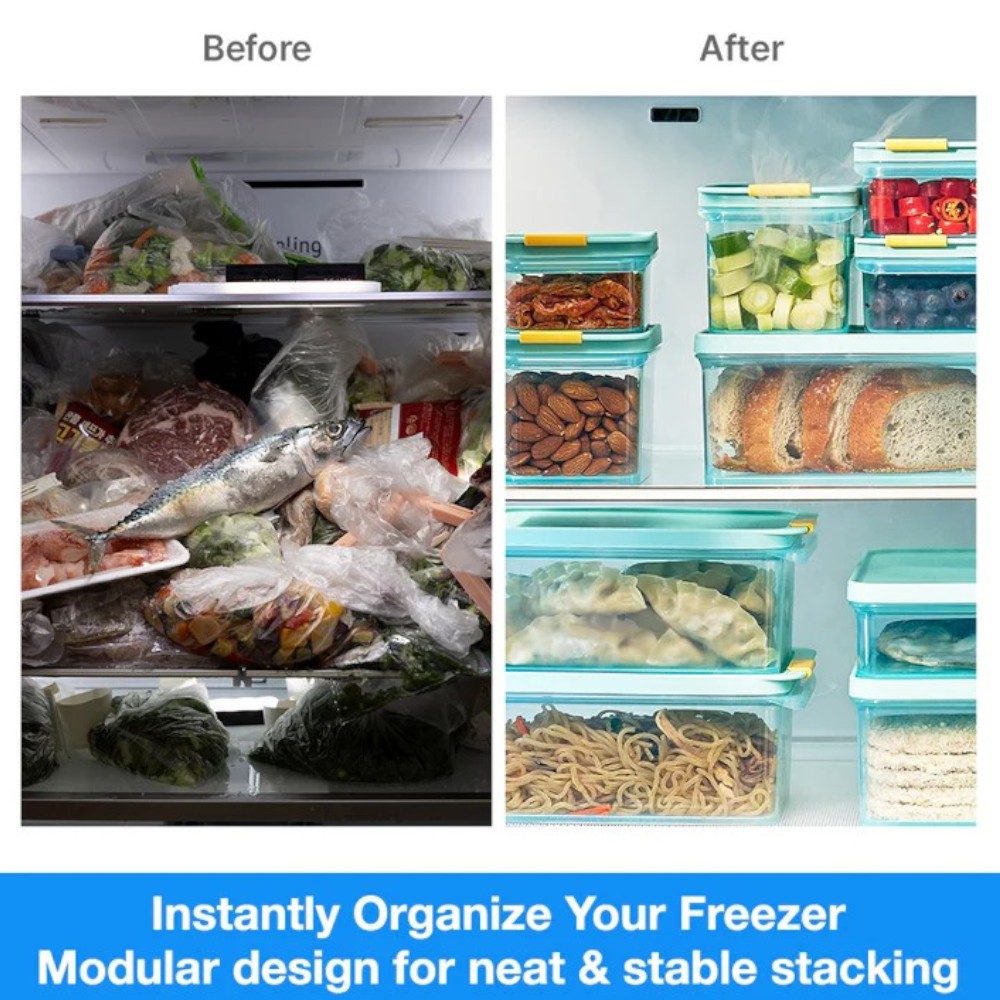 Lock&Lock - Freezer Fit Rectangle Food Container - Blue - 2.2 L