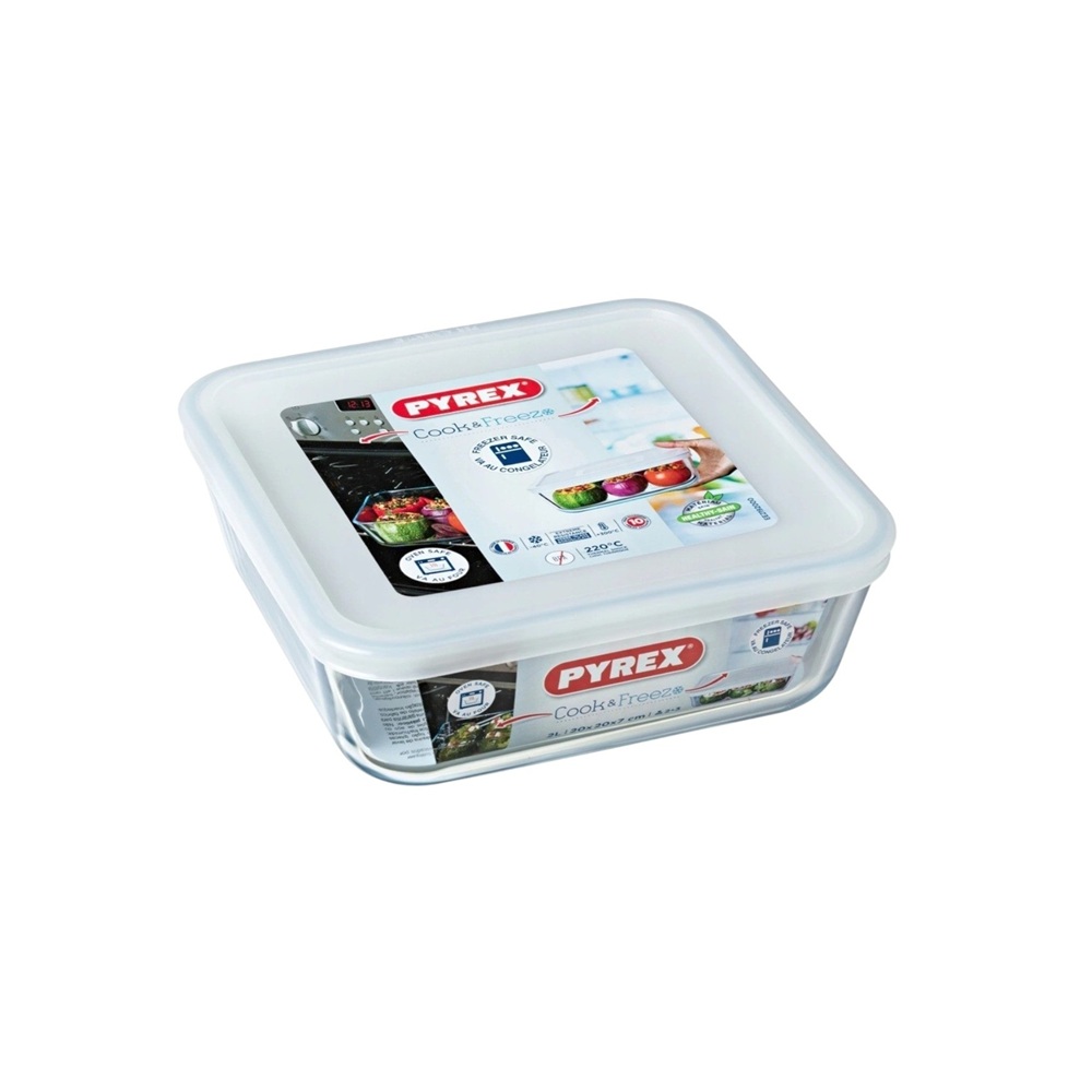 Pyrex - Cook And Freeze Glass Dish With Plastic Lid - 800 ml