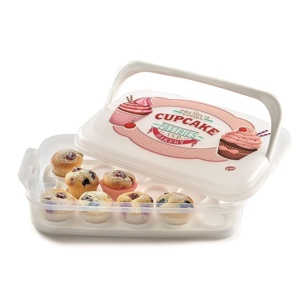 Snips - 14 Cupcake Holder With Reversible Tray ِAnd Handle – 7l - Made In Italy