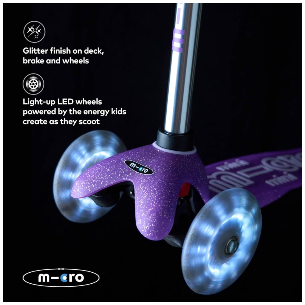 Micro Mini Deluxe Fairy Glitter LED Manual Scooter