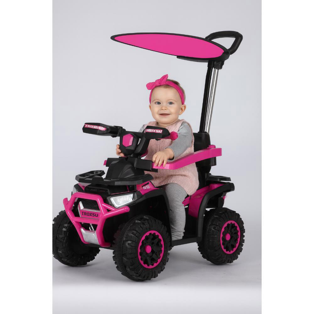 Myts Girl's 4-In-1 Ride-On Push Car With Canopy And Safety Handle - Pink