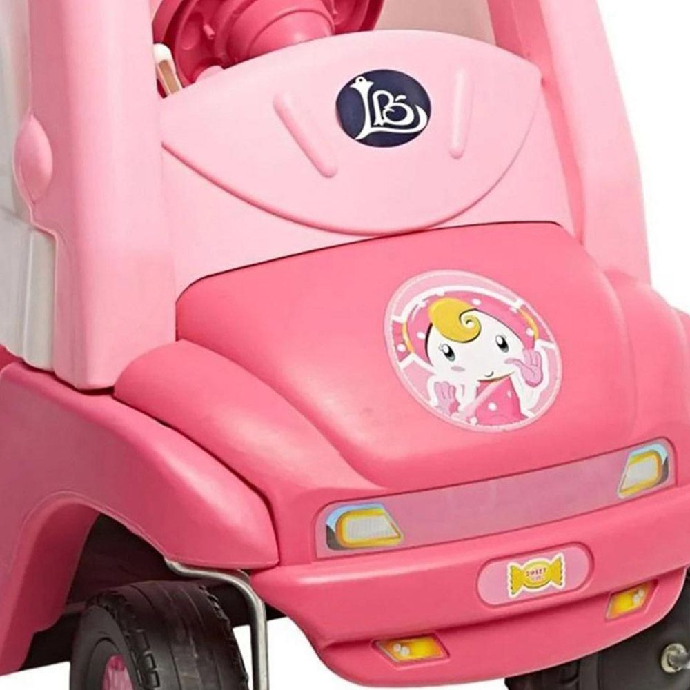 Myts Step It Push Car With Openable Doors And Parent Handle - Pink