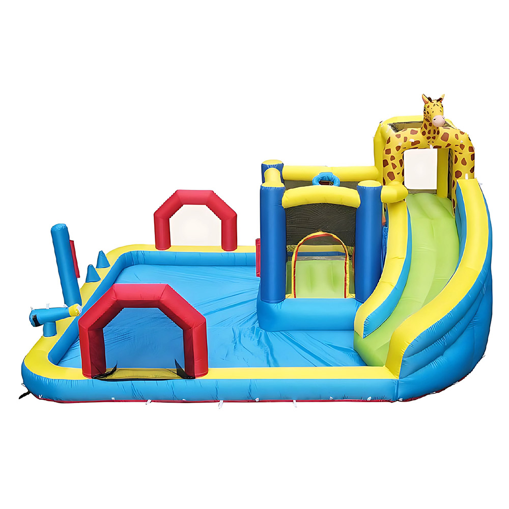 Myts - Kids Inflatable Water Slide And Bouncy Castle With Splash Pool - Giraffe