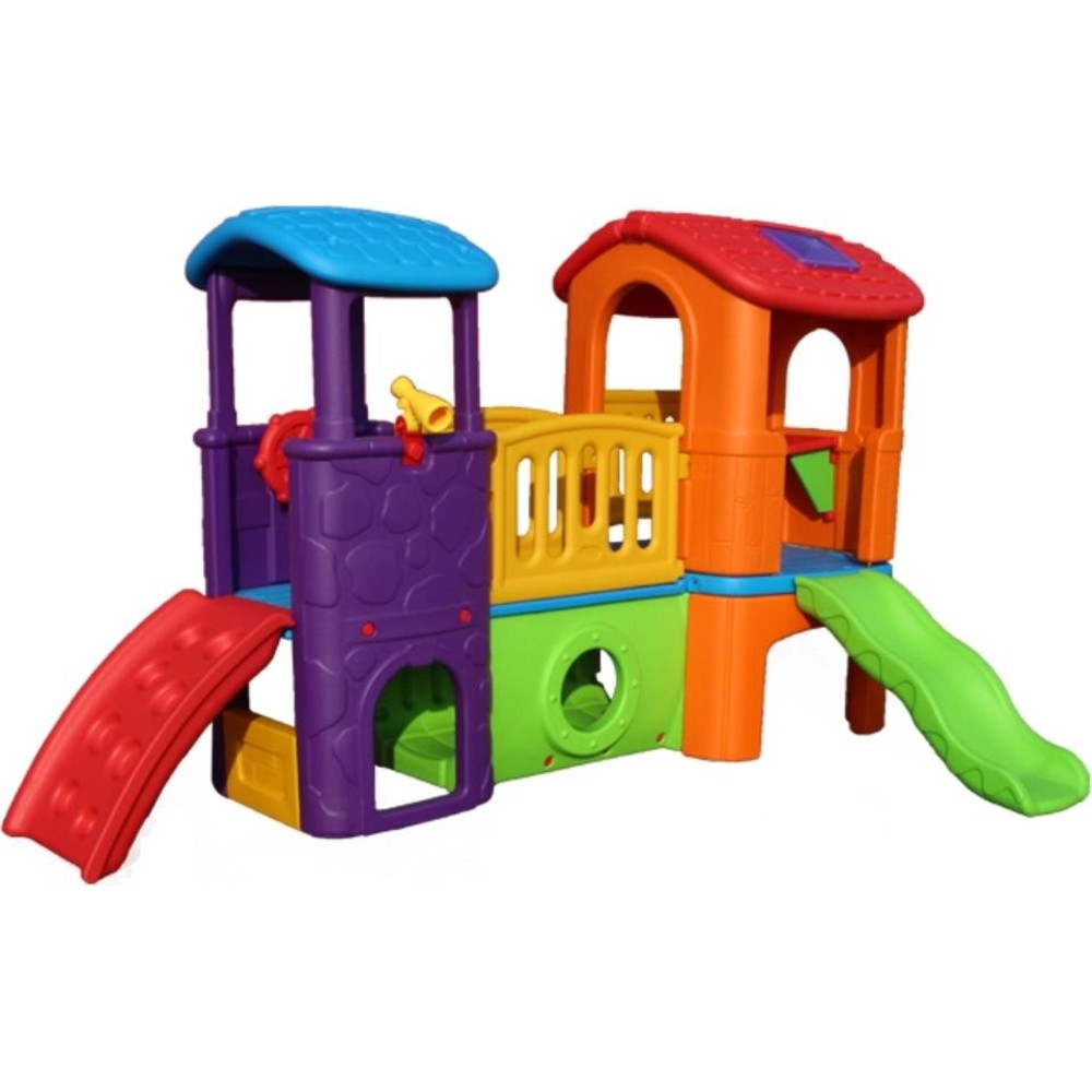Myts Kids Outdoor Playhouse With Slides And Platform
