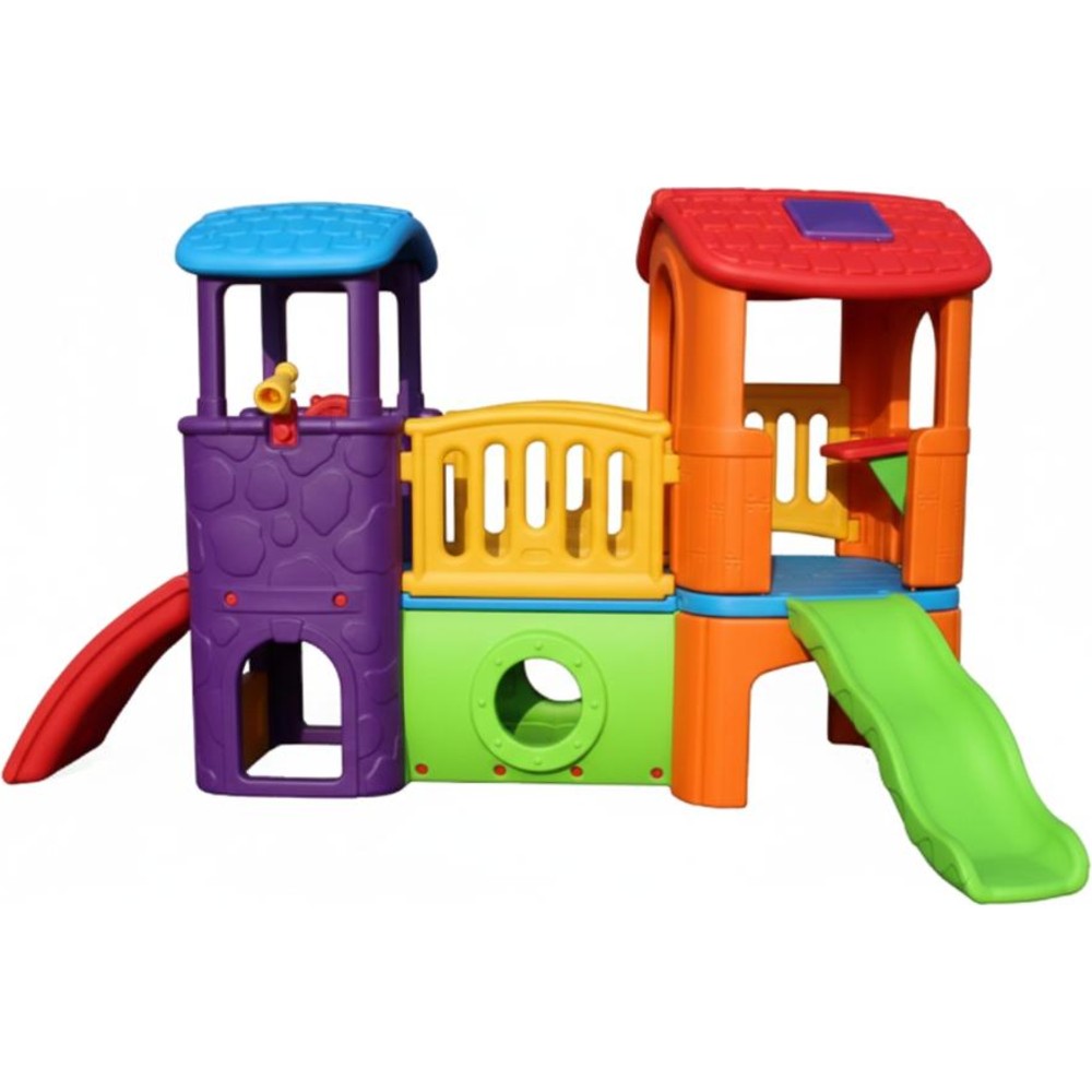 Myts Kids Outdoor Playhouse With Slides And Platform