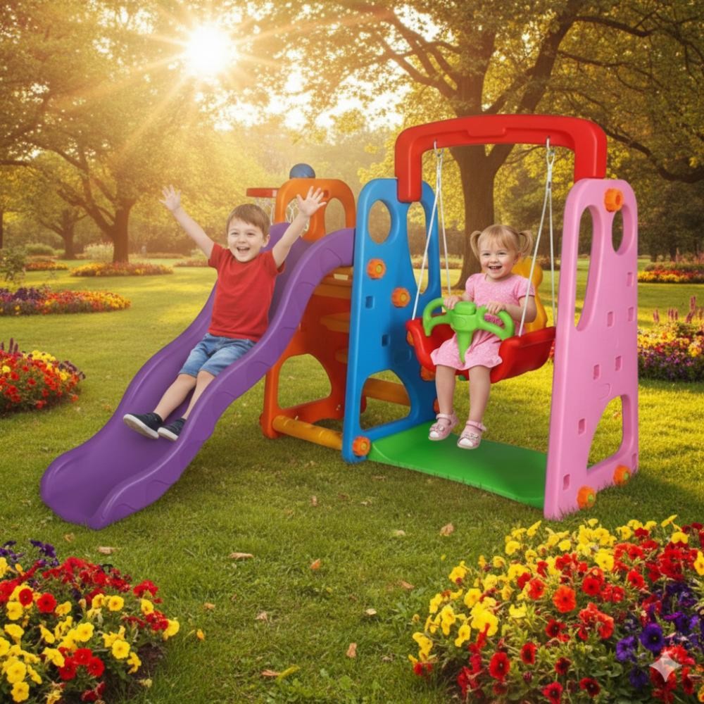 Myts Kids Slide And Swing Combo Playset