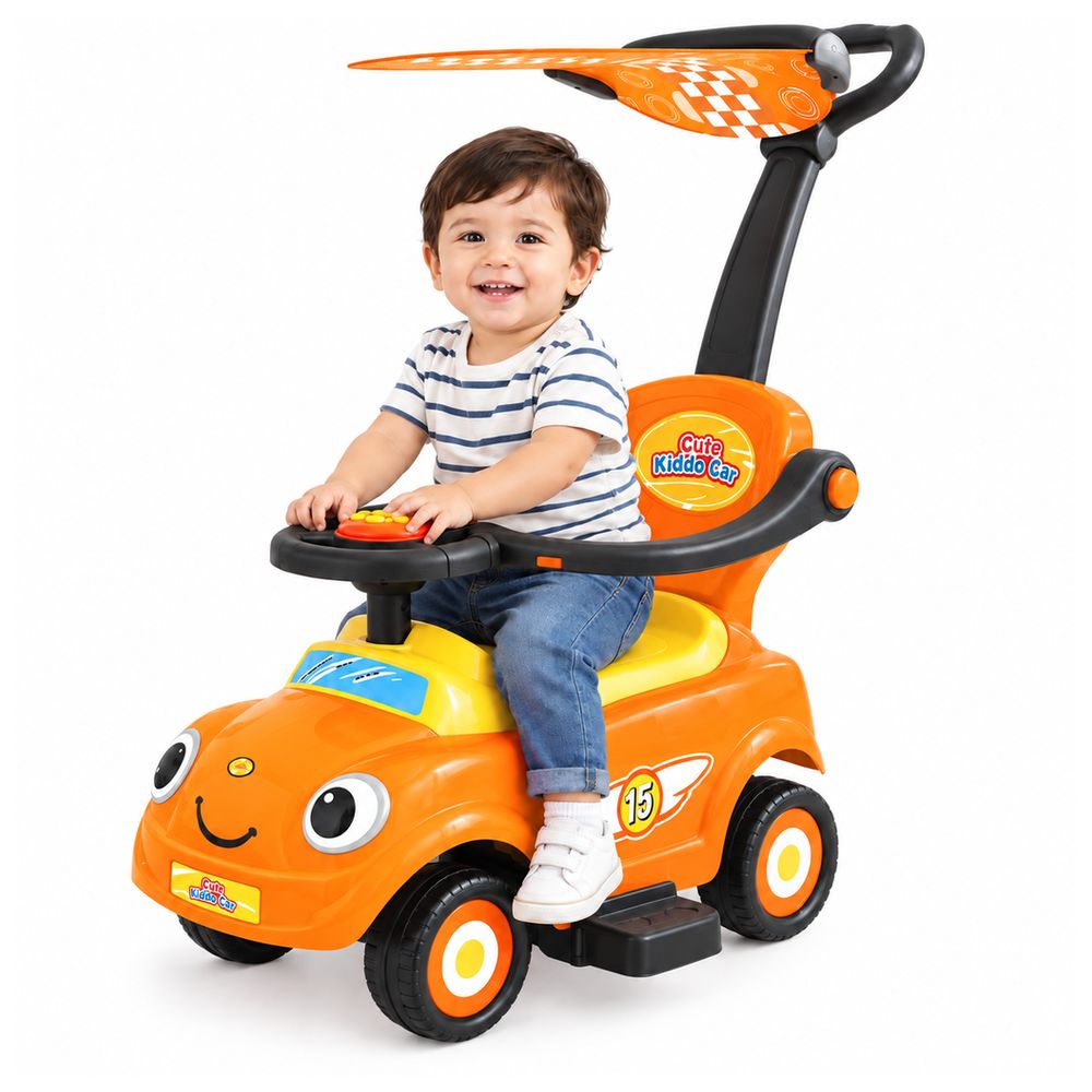 Myts - Kids Push Ride On Car With Parent Push Handle And Canopy