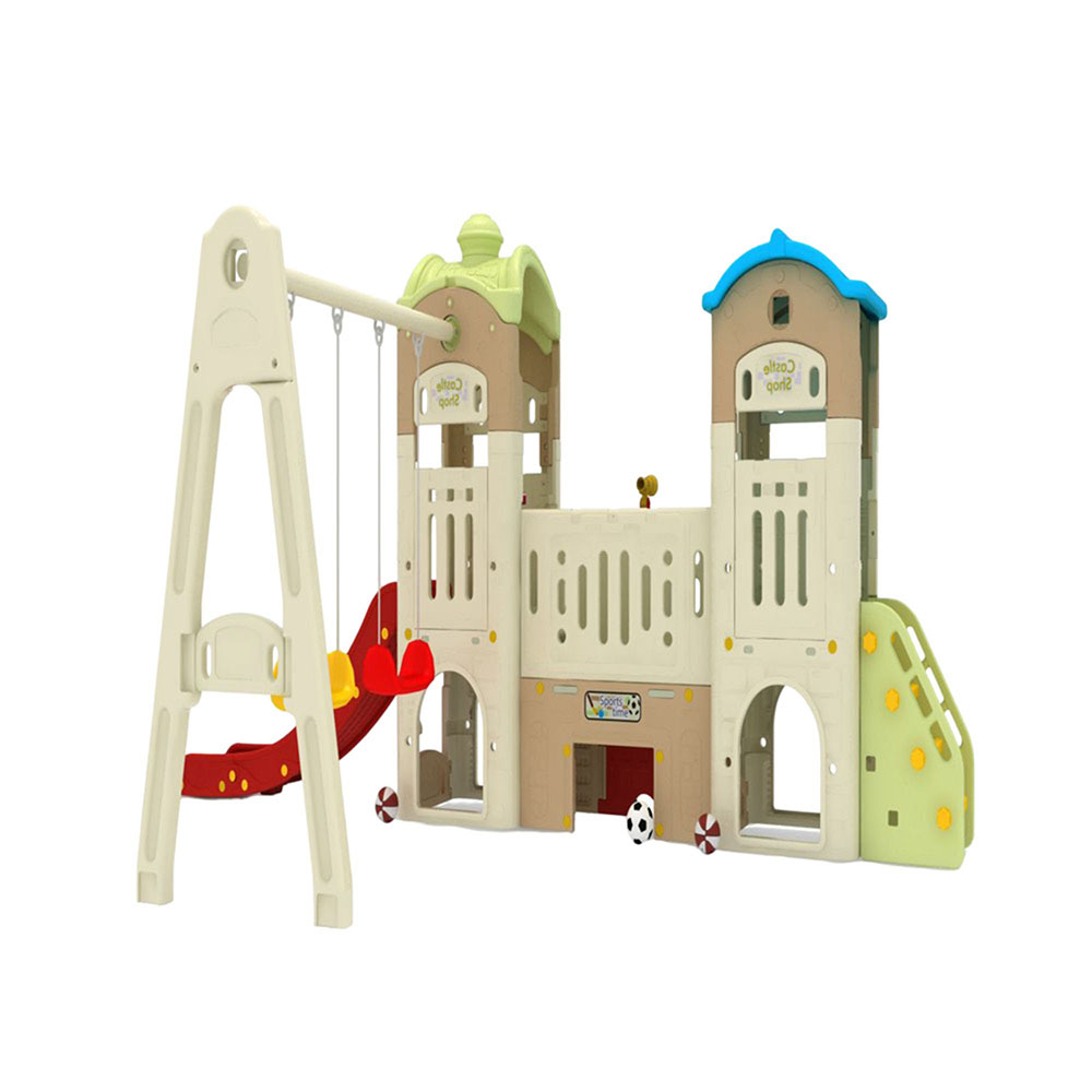 Myts - Kids Castle Swing And Slide Playset With Playhouse