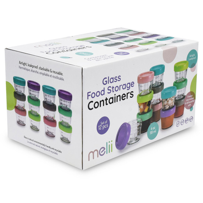 Melii Glass Food Container - 4Oz - 12pcs