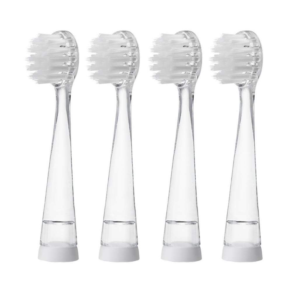 Brush Baby - Wildones Replacement Electric Toothbrush Heads - Clear - 4 Pcs