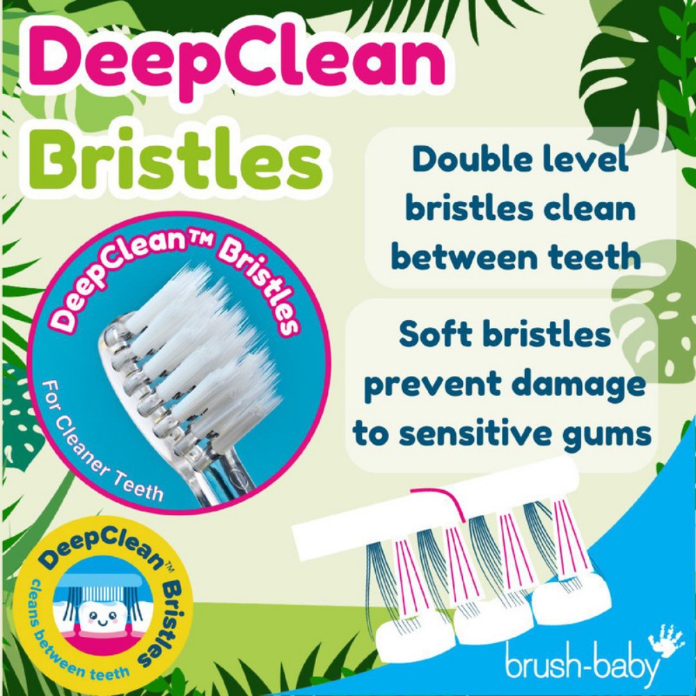 Brush Baby - Wildones Replacement Electric Toothbrush Heads - Clear - 4 Pcs