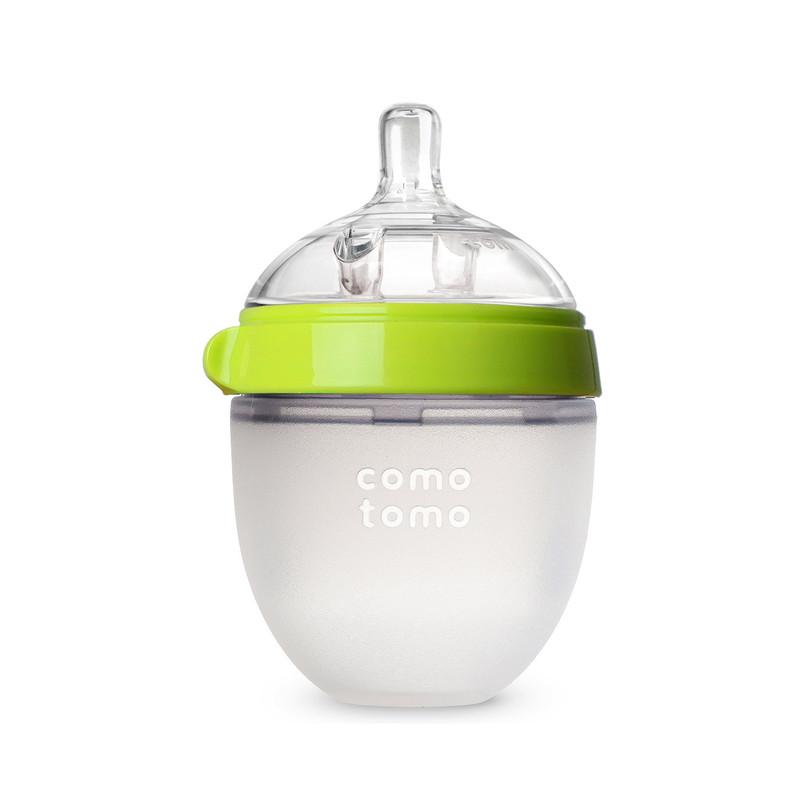 Comotomo - Natural Feel Baby Feeding Bottle Combo - 150ml  - Green/Pink - 2 Pcs