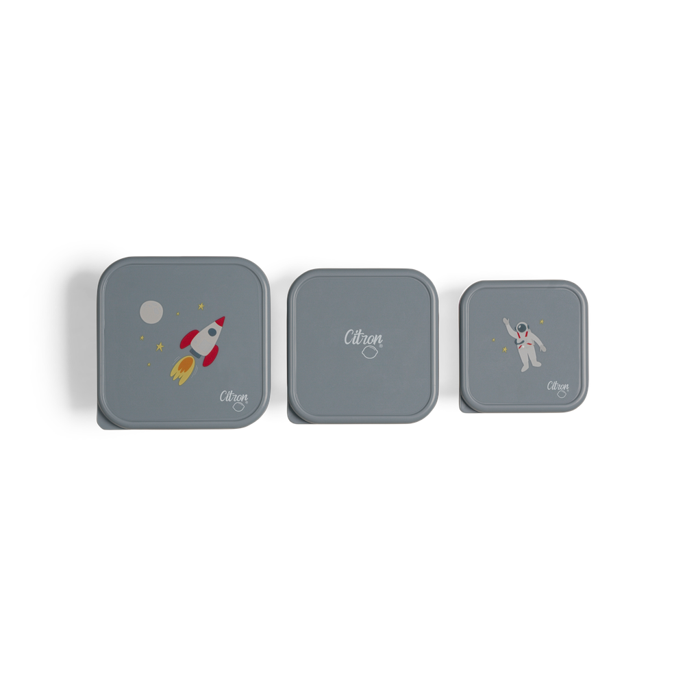 Citron - Stackable Stainless Steel Lunch Box - Spaceship - 3 Pc Set