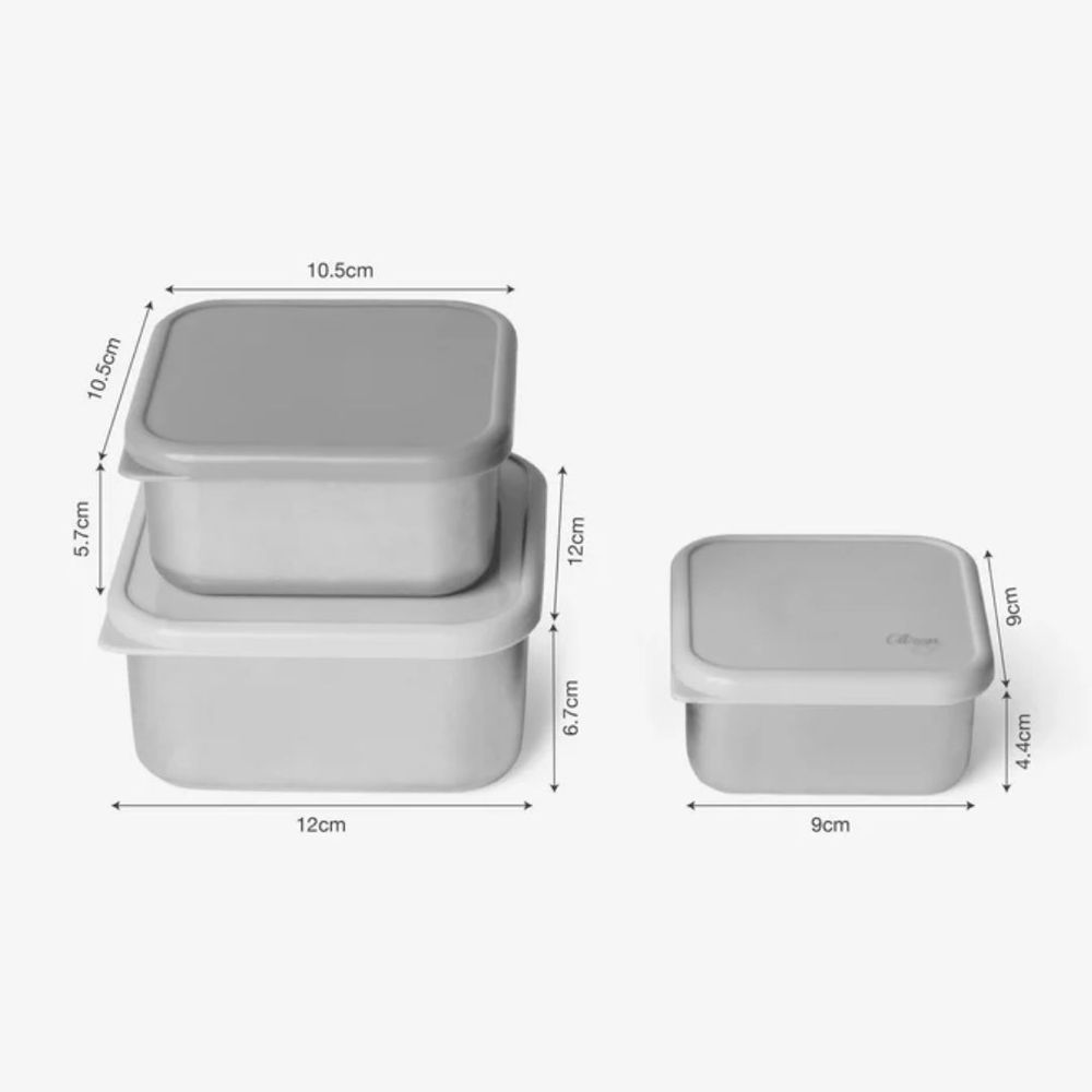 Citron - Stackable Stainless Steel Lunch Box - Spaceship - 3 Pc Set