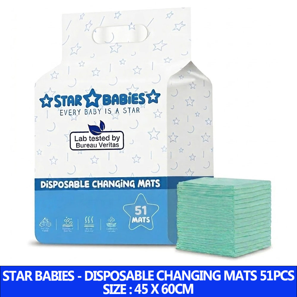 Star Babies - Disposable Changing Mats - Green - 45x60 cm