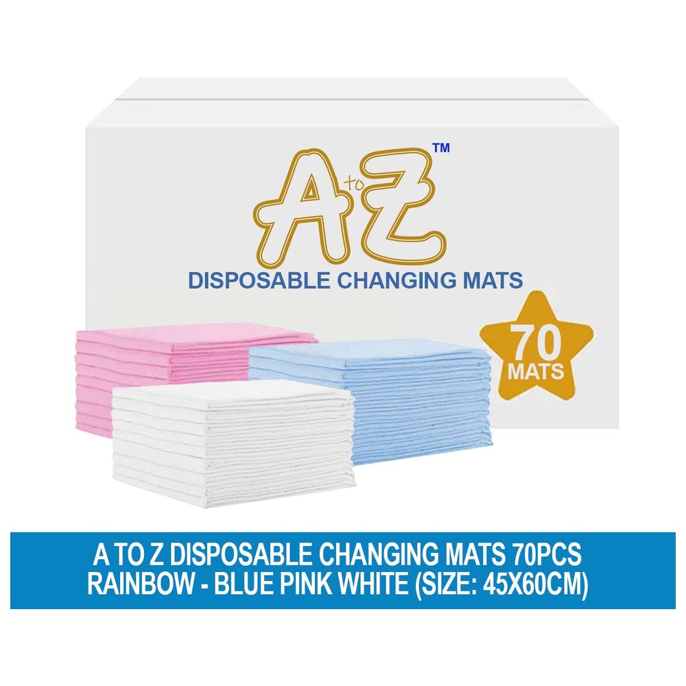 A to Z - Disposable Changing Mats - 45 x 60 cm - 70pcs - Rainbow