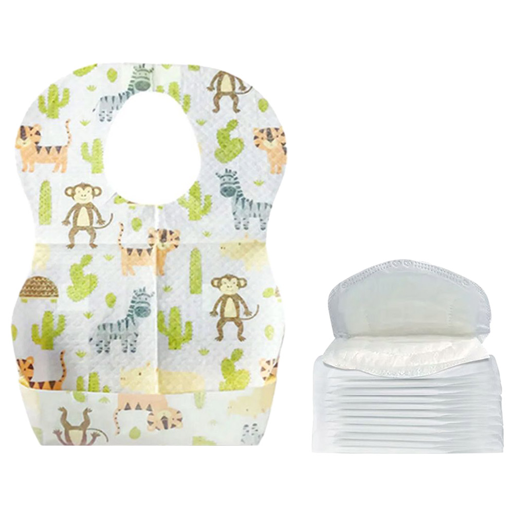 Star Babies - Disposable Bibs Animal Print 20pcs With Breast Pad