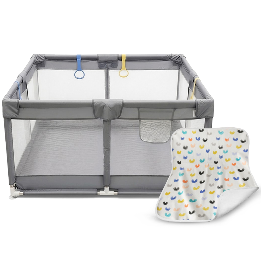 Star Babies - Baby Playpen & Reusable Changing Mat Set - 2 Pcs - 150x180 cm