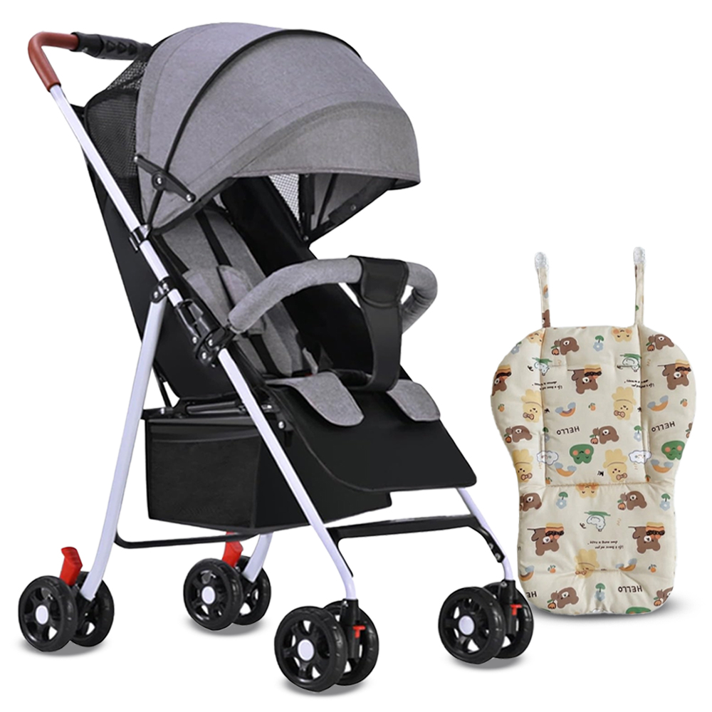 Star Babies - Travel Stroller - Grey & Soft Cushion Combo - Multicolor