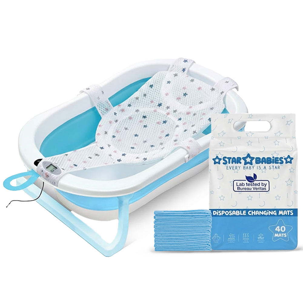 Star Babies - Foldable Bathtub & Changing Mats - 40 Pcs - 45x60 cm