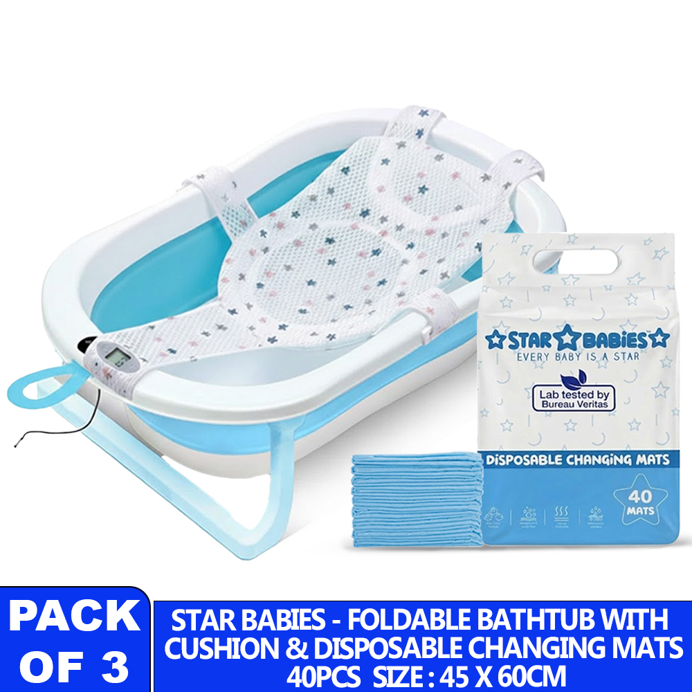 Star Babies - Foldable Bathtub & Changing Mats - 40 Pcs - 45x60 cm
