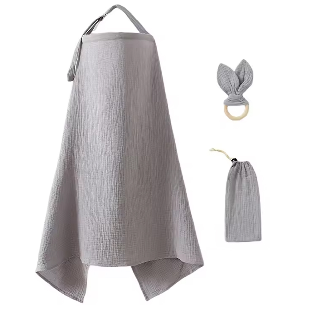 Star Babies - Muslin Nursing Coverage Poncho - Grey